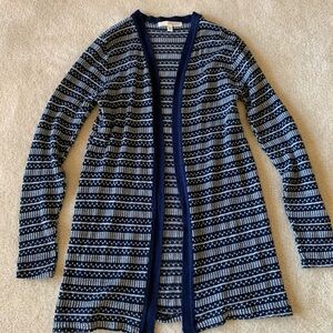 Say What? Blue and White Striped Cardigan Sweater